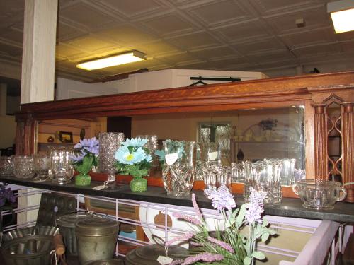 Spooners and Celery vases on Mirror