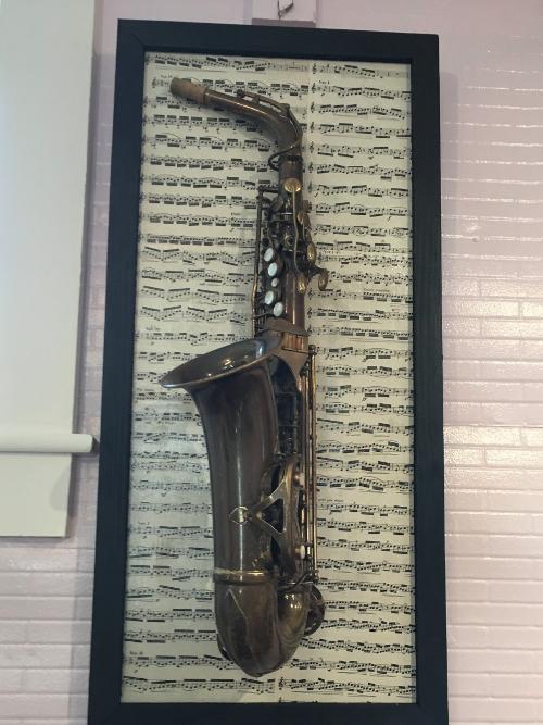 Vintage Saxophone mounted - $150.00
